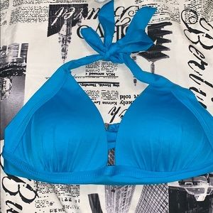 blue triangle bikini top